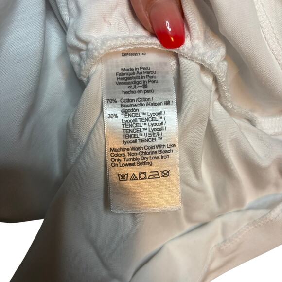 Madewell White Cinched Muscle Tee XXL NWT Cotton Tencel Crewneck Top - Picture 9 of 9